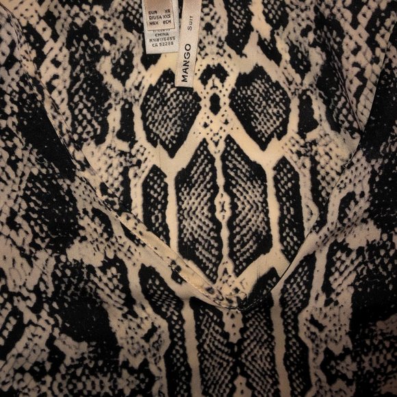 Mango Snakeskin Print Satin Shift Dress - Picture 2 of 4
